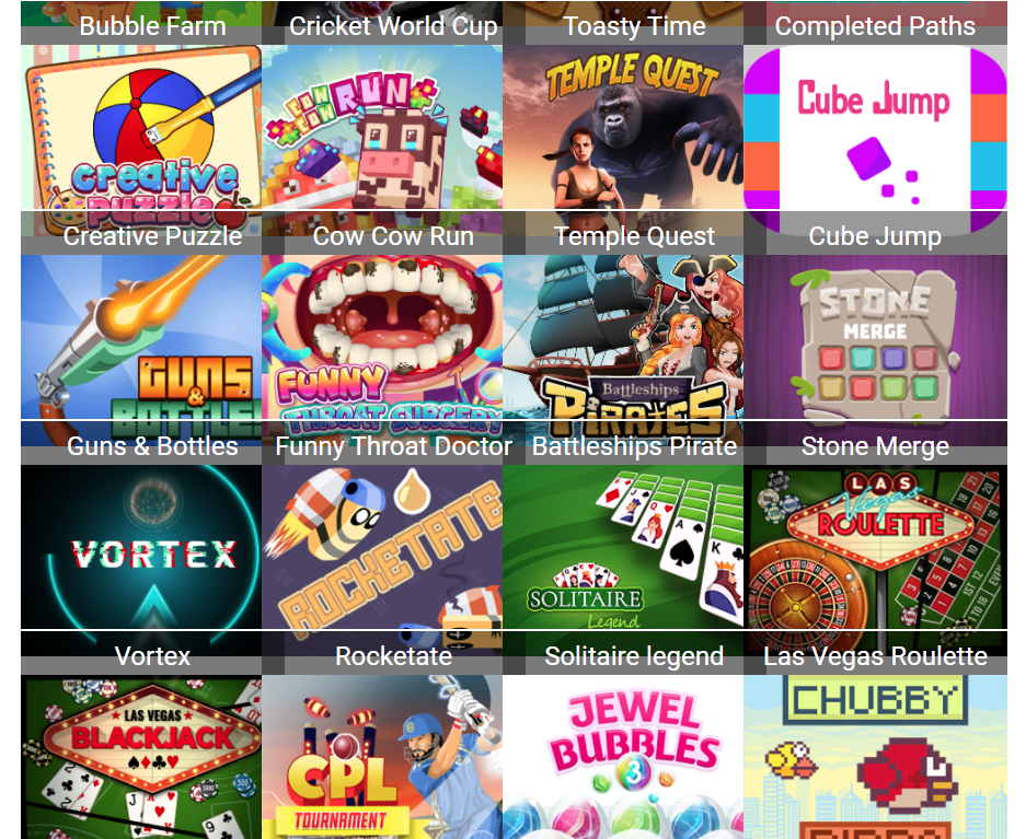 Some of the games offered by Cinchbucks