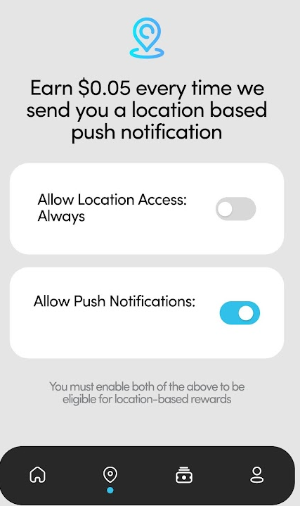 BananaBucks location push notification